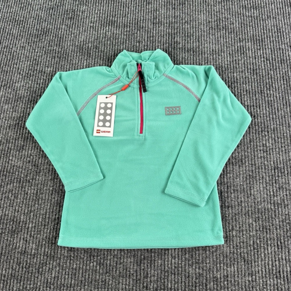 NWT LEGO Wear Kids Fleece Pullover Size 104 4 Years 1/4 Zip Teal LWSINCLAIR 702